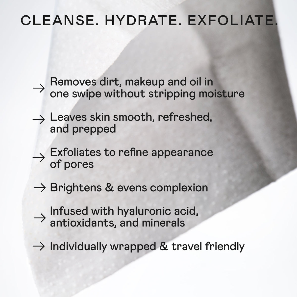 Prep-N-Glow® Exfoliating & Hydrating Facial Wipes - Face Wipes for Cleansing, Exfoliating & Hydrating